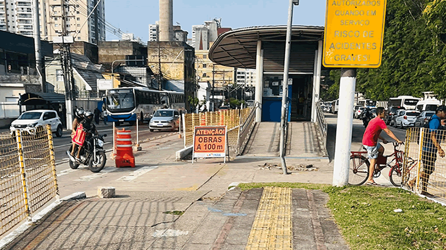 Ciclovia da Av. Almirante Barroso interditada para reforma da estação do BRT
